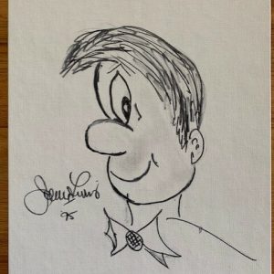 JERRY LEWIS SIGNED 11x14 CANVAS WITH SELF PORTRAIT ORIGINAL ART RARE PSA