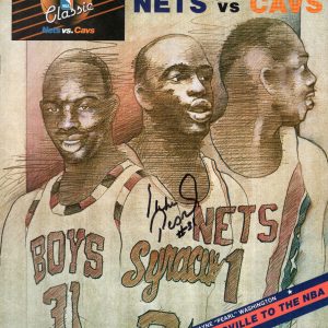 PEARL WASHINGTON SIGNED 1986 NBA GAME PROGRAM IN SYRACUSE AWESOME+RARE JSA