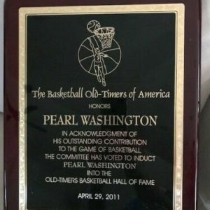 PEARL WASHINGTON BK OLD-TIMERS OF AMERICA HALL OF FAME AWARD 2011 SYRACUSE