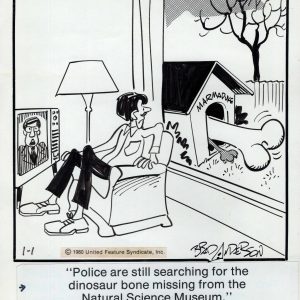 MARMADUKE ORIGINAL PEN+INK CARTOON ARK DAILY 1980 BRAD ANDERSON NEW YEARS DAY