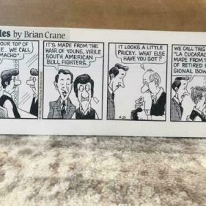 PICKLES BRIAN CRANE ORIGINAL PEN+INK ARTWORK DAILY 1990 RARE EARL HAIR PIECE