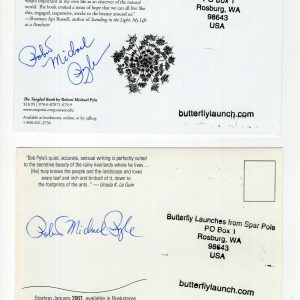 ROBERT MICHAEL PYLE LOT OF 2 HAND SIGNED POSTCARDS+COA AWESOME WRITER
