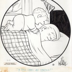 BIL KEANE SIGNED ORIGINAL ART DAILY 1972 RARE NEW YEARS DAY FAMILY CIRCUS