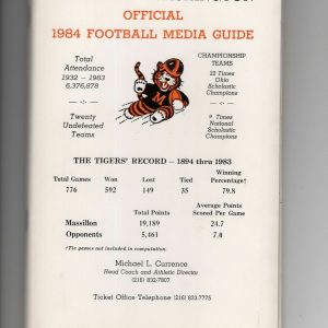 1984 MASSILLON WASHINGTON OHIO HIGH SCHOOL FB MEDIA GUIDE AMAZING CONDITION