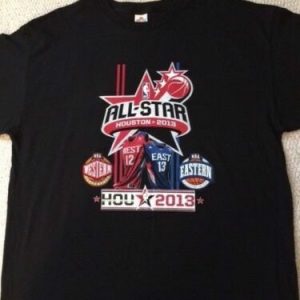 NBA ALL-STAR GAME T-SHIRT 2013 AWESOME+RARE SIGNED BY PEARL WASHINGTON