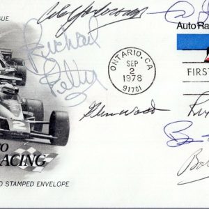 NASCAR LEGENDS HAND SIGNED FIRST DAY COVER RARE PETTY+CALE+NED+4 JSA