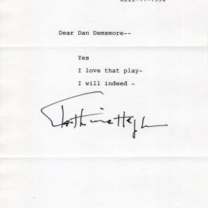 KATHARINE HEPBURN HAND SIGNED LETTER ON LETTERHEAD I LOVE THAT PLAY JSA