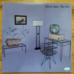 ELTON JOHN HAND SIGNED VINTAGE THE FOX VINYL INSCRIBED TO SHAWN RARE JSA
