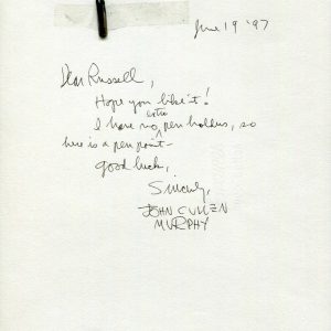 JOHN CULLEN MURPHY HAND SIGNED LETTER AND ACTUAL PEN TIP USED ON PRINCE VALIANT