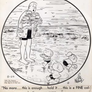 BIL KEANE SIGNED ORIGINAL ART DAILY 1966 RARE AT THE BEACH FAMILY CIRCUS