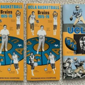 UCLA LOT OF 3 VINTAGE MEDIA GUIDES 1975 FB+BK VERMEIL+MARQUES JOHNSON MINT