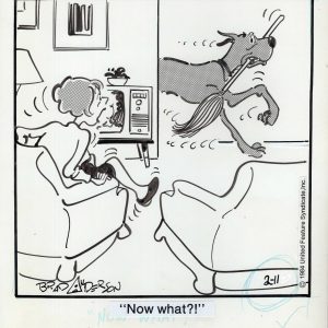 MARMADUKE ORIGINAL ART DAILY FROM 1984 BRAD ANDERSON MARMADUKE WITH BROOM