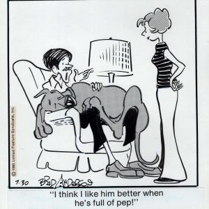 MARMADUKE ORIGINAL PEN+INK ARK DAILY 1980 BRAD ANDERSON MARMADUKE SLEEPING