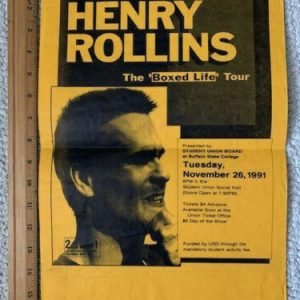 HENRY ROLLINS VINTAGE SPOKEN WORD CONCERT POSTER 1991 BUFFALO, NY VERY RARE