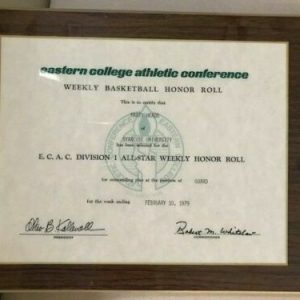 MARTY HEADD 1979 ECAC BASKETBALL ALL-STAR AWARD AWESOME+RARE SYRACUSE BK