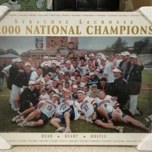 SYRACUSE LACROSSE 2000 NATIONAL CHAMPIONS PRINT/PLAQUE RYAN POWELL VERY RARE