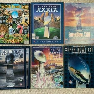 LOT OF 7 SUPER BOWL PROGRAMS 1987,1989,1992,1998,2005,2009 GREAT CONDITION