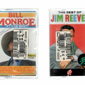 JIM REEVES+BILL MONROE LOT OF 2 VINTAGE CASSETTE TAPES BOTH STILL SEALED