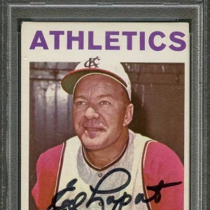 1964 Topps #348 ED LOPAT Signed Card PSA Slabbed Auto 10 A's