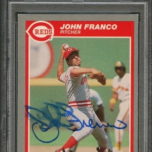 1985 Fleer #536 John Franco Signed Card PSA Slabbed Auto Reds