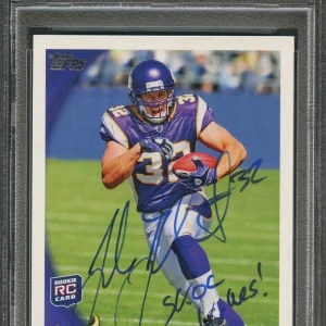 2010 Topps #203A Toby Gerhart Signed Card PSA Slabbed Vikings