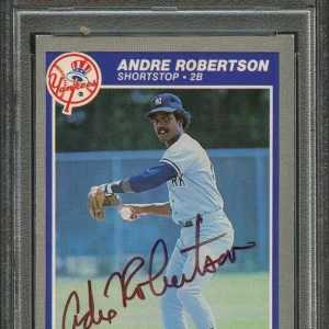 1985 FLEER #144 Andre Robertson Signed Card PSA Slabbed Auto Yankees