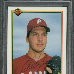 1990 Bowman #144 Chuck Malone Signed Card PSA Slabbed Auto Phillies