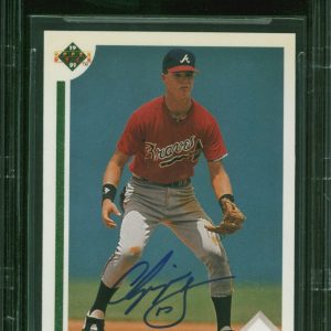 Braves Chipper Jones Authentic Signed 1991 Upper Deck #55 RC Card BAS Slabbed