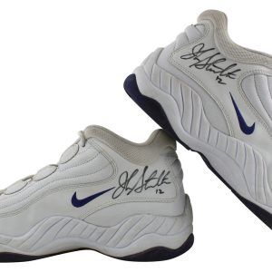 Jazz John Stockton Authentic Signed Game Used Nike Size 12.5 Shoes BAS #AA03719