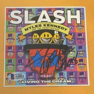 Slash SIGNED AUTGRAPHED Living The Dream CD Album Cover Myles Kennedy