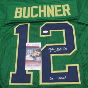 Tyler Buchner Signed Custom Notre Dame Green Jersey w/JSA COA Witness Go Irish!