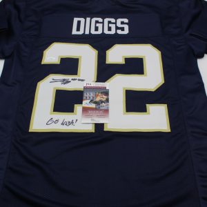 Logan Diggs Signed Custom Blue Notre Dame Jersey w/JSA COA Witness Go Irish