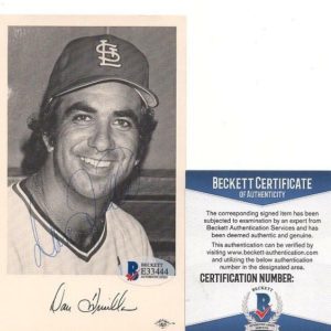 DANNY FRISELLA ST. LOUIS CARDINALS AUTOGRAPH POSTCARD VINTAGE BECKETT E33444