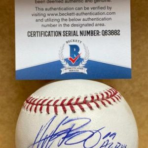 ANDREW BAILEY A'S 09 AL ROY SIGNED AUTOGRAPHED M.L. BASEBALL BECKETT Q63882