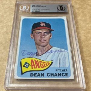 1965 TOPPS DEAN CHANCE ANGELS SIGNED CARD BECKETT AUTHENTIC AUTOGRAPHED