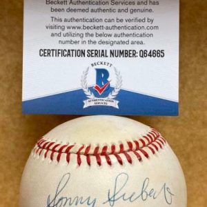 SONNY SIEBERT ST. LOUIS CARDINALS SIGNED AUTO N.L. BASEBALL BECKETT Q64665