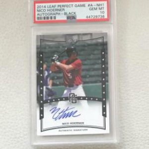 PSA GEM MINT 10 2014 LEAF PERFECT GAME NICO HOERNER AUTOGRAPH BLACK