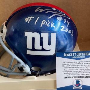 WILLIAM JOSEPH NEW YORK GIANTS @1 PICK SIGNED MINI HELMET BECKETT Z50053