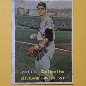 1957 TOPPS BASEBALL ROCCO COLAVITO ROOKIE CARD # 212 INDIANS
