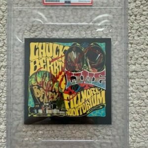 CHUCK BERRY HAND SIGNED LIVE AT FILLMORE CD COVER VERY RARE PSA SLABBED