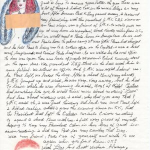 BLAZE STARR HAND SIGNED+HAND WRITTEN LETTER RARE JFK CONTENT+ORIGINAL ART JSA