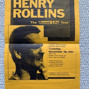 HENRY ROLLINS VINTAGE SPOKEN WORD CONCERT POSTER 1991 BUFFALO, NY VERY RARE