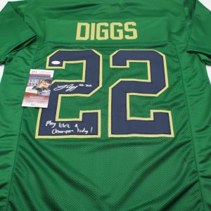 Logan Diggs Signed Custom Green Notre Dame Jersey w/JSA COA Witness Proof PLACT