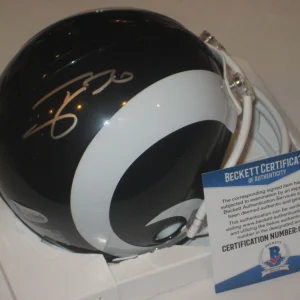 TODD GURLEY Signed Los Angeles RAMS Mini-helmet w/ Beckett COA