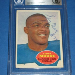 LENNY MOORE Signed 1960 TOPPS Card #3 Beckett Authenticated