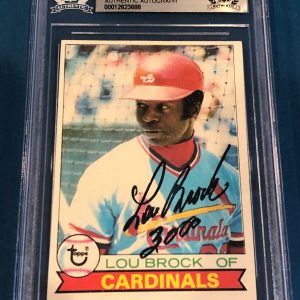 LOU BROCK Signed 1979 TOPPS Card #665 Beckett Authenticated BAS w/ Inscription