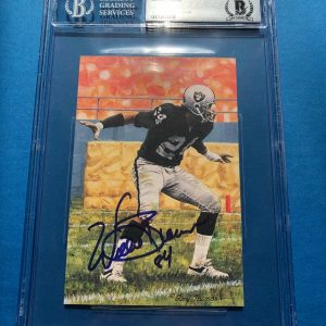 WILLIE BROWN Signed GOAL LINE ART Card #96 Beckett BAS