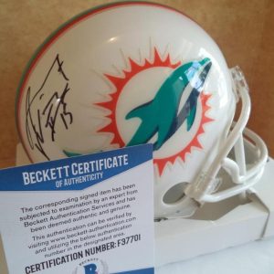 ALBERT WILSON MIAMI DOLPHINS #15 SIGNED AUTO RIDDELL MINI HELMET BECKETT F37701
