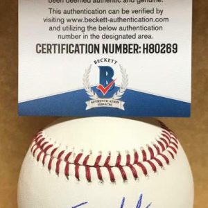 TREVOR LARNACH MINNESOTA TWINS SIGNED AUTOGRAPHED M.L. BASEBALL BECKETT H80269