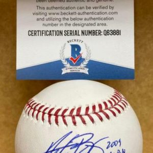 ANDREW BAILEY A'S 09 AL ROY SIGNED AUTOGRAPHED M.L. BASEBALL BECKETT Q63881